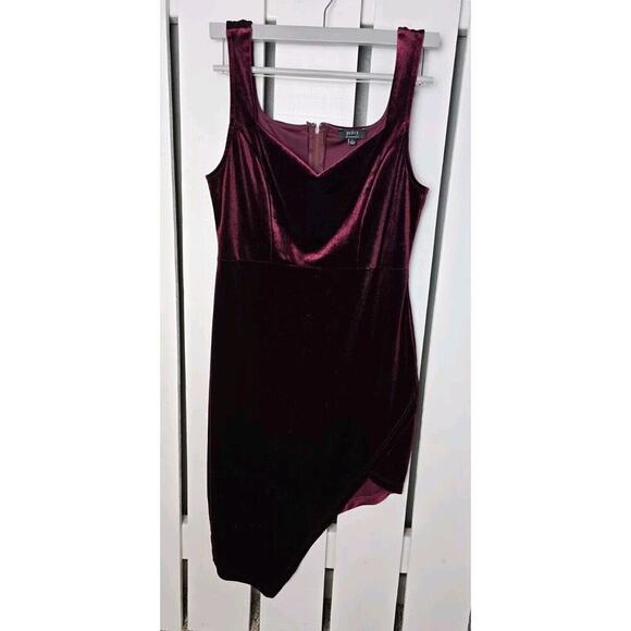 Privy Asymmetrical Purple Bodycon Sweetheart Velvet Witchy Dress Whimsigoth‎ L - Picture 1 of 11